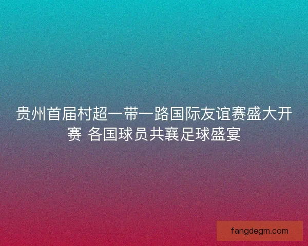 贵州首届村超一带一路国际友谊赛盛大开赛 各国球员共襄足球盛宴