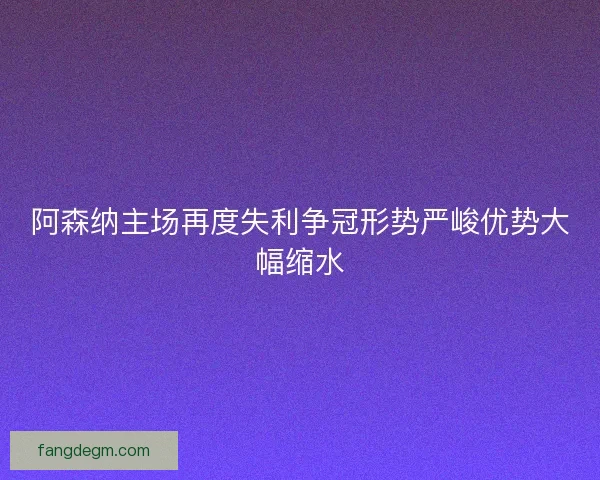 阿森纳主场再度失利争冠形势严峻优势大幅缩水 阿森纳主场再度失利争冠形势严峻优势大幅缩水